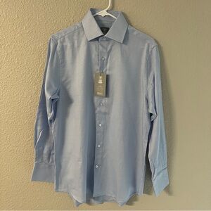 Stacy Adams Men’s Blue Modern Fit Long Sleeve Dress Shirt Size M 15-15.5 32/33
